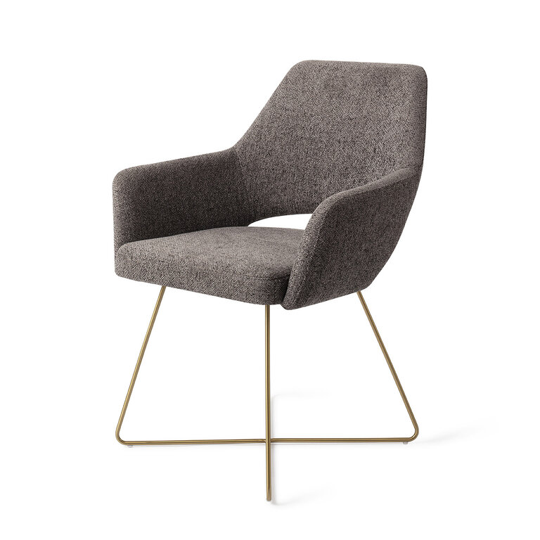 Jesper Home Yanai Amazing Grey Dining Chair - Cross Gold