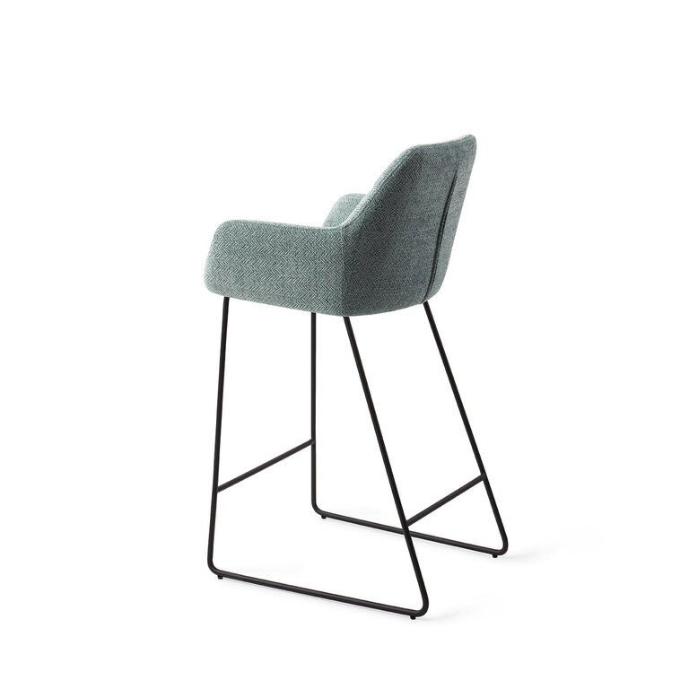 Jesper Home Noto Real Teal Bar Chair - Slide Black (L)