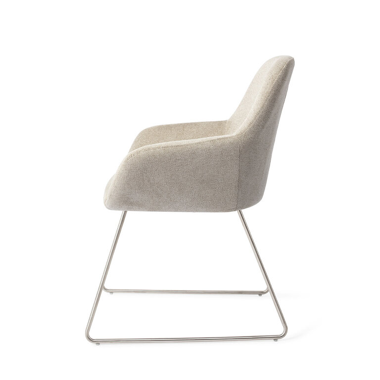 Jesper Home Kushi Ivory Ivy Dining Chair - Slide Steel