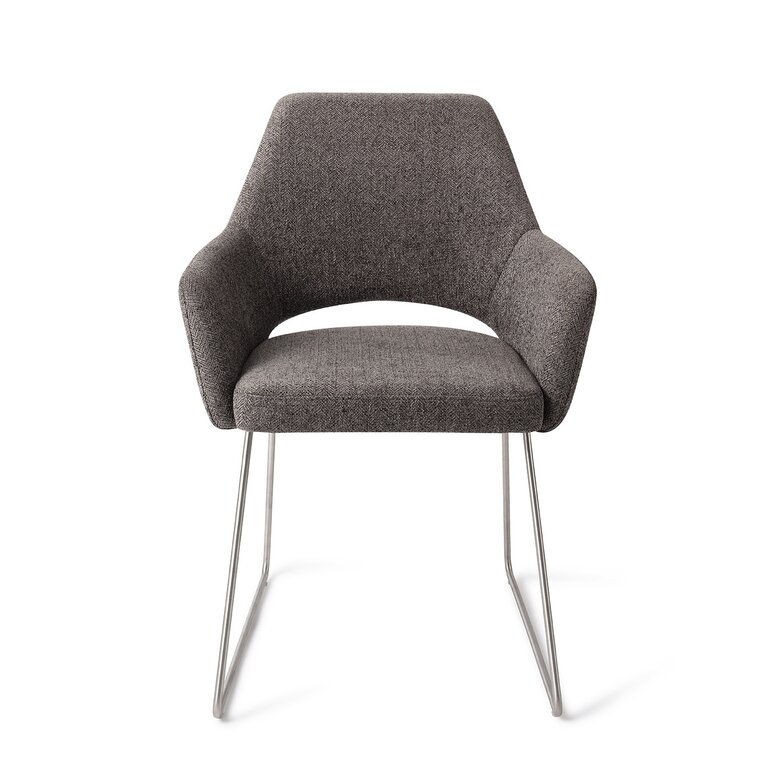 Jesper Home Yanai Amazing Grey Eetkamerstoel - Slide Steel