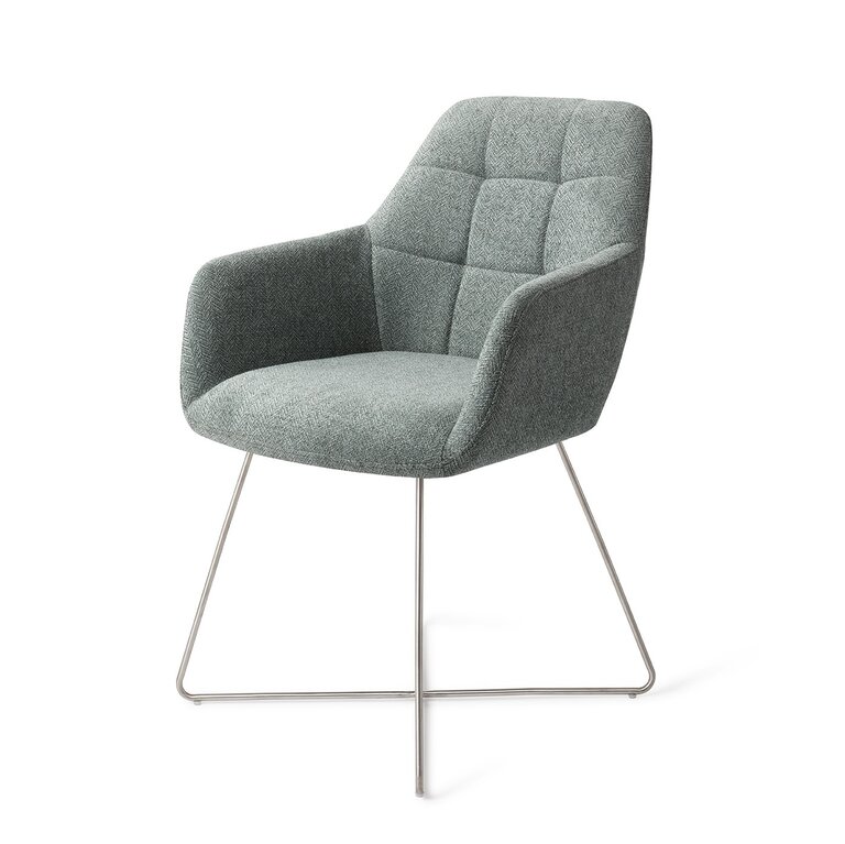 Jesper Home Noto Real Teal Dining Chair - Cross Steel