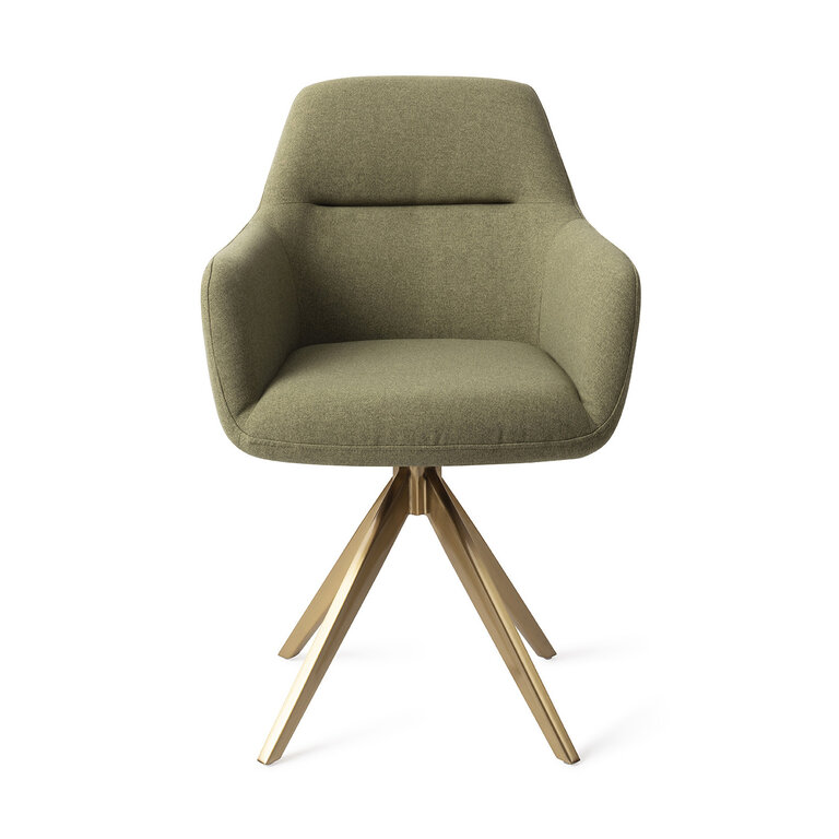 Jesper Home Kinko Green Hunter Dining Chair - Turn Gold