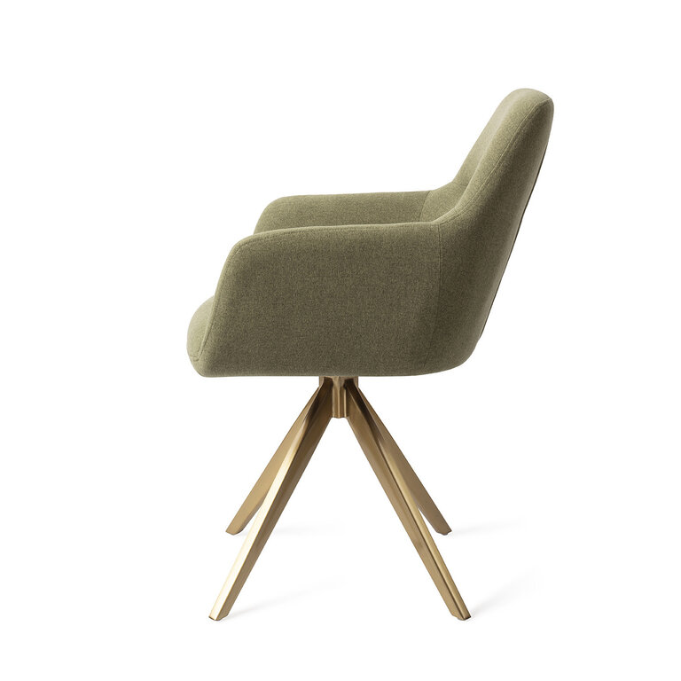 Jesper Home Kinko Green Hunter Dining Chair - Turn Gold