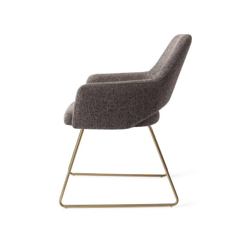 Jesper Home Yanai Amazing Grey Eetkamerstoel - Slide Gold