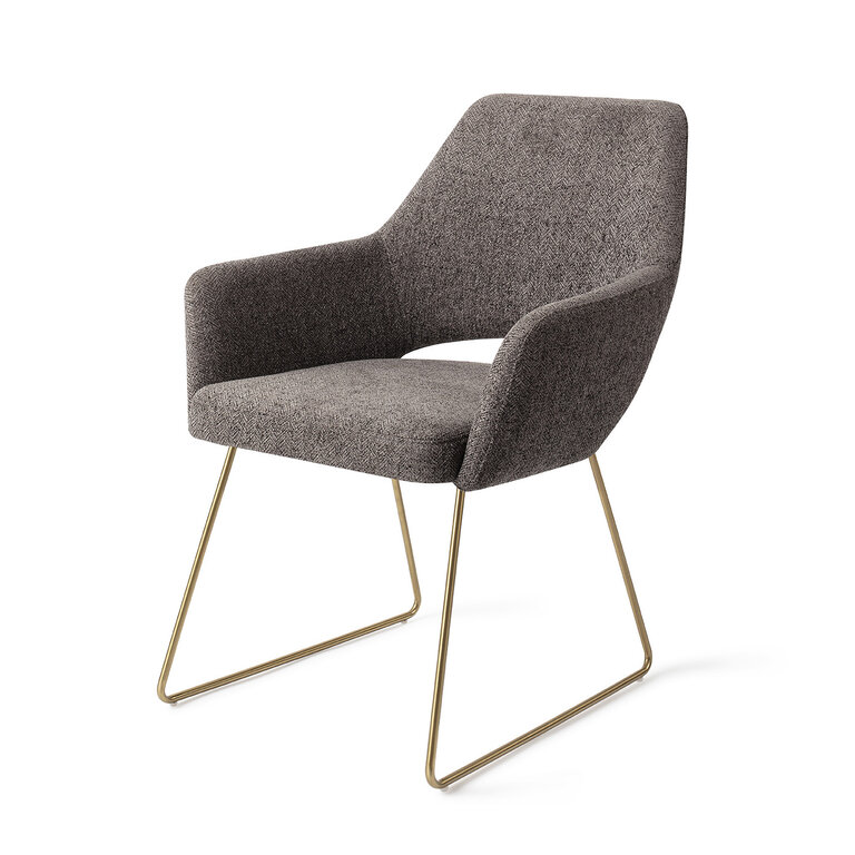 Jesper Home Yanai Amazing Grey Dining Chair - Slide Gold