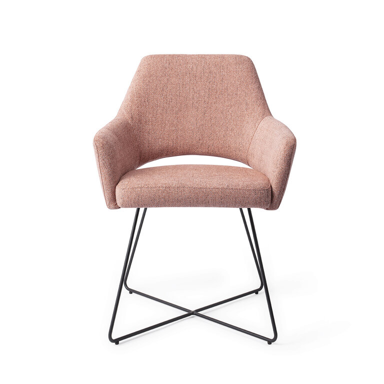 Jesper Home Yanai Pink Punch Dining Chair - Cross Black