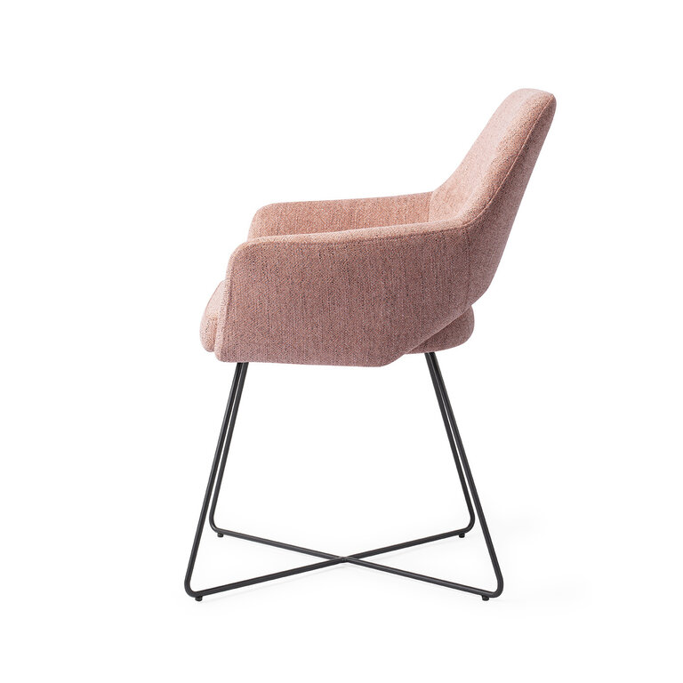 Jesper Home Yanai Pink Punch Dining Chair - Cross Black