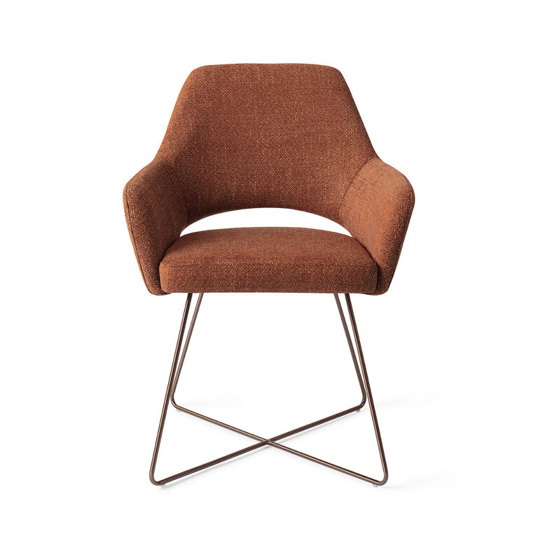 Jesper Home Yanai Tuscan Terra Dining Chair - Cross Rose