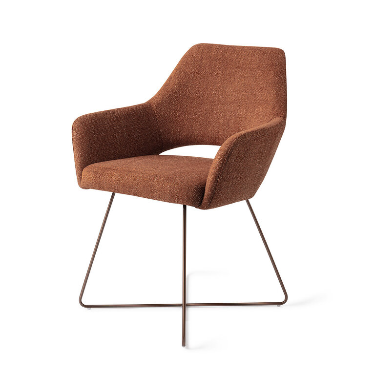 Jesper Home Yanai Tuscan Terra Dining Chair - Cross Rose