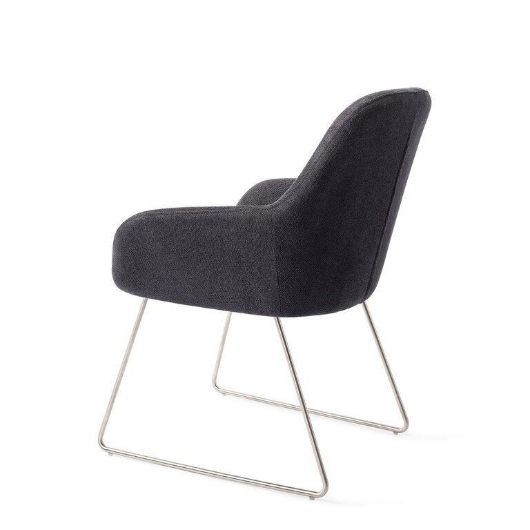 Jesper Home Kushi Black-Out Dining Chair - Slide Steel
