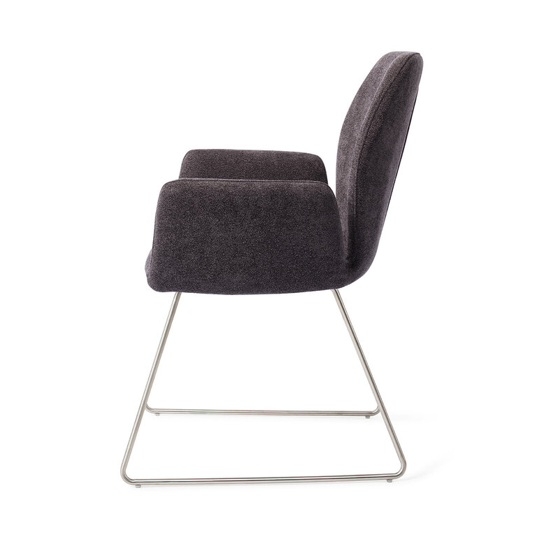 Jesper Home Misaki Almost Black Dining Chair - Slide Steel