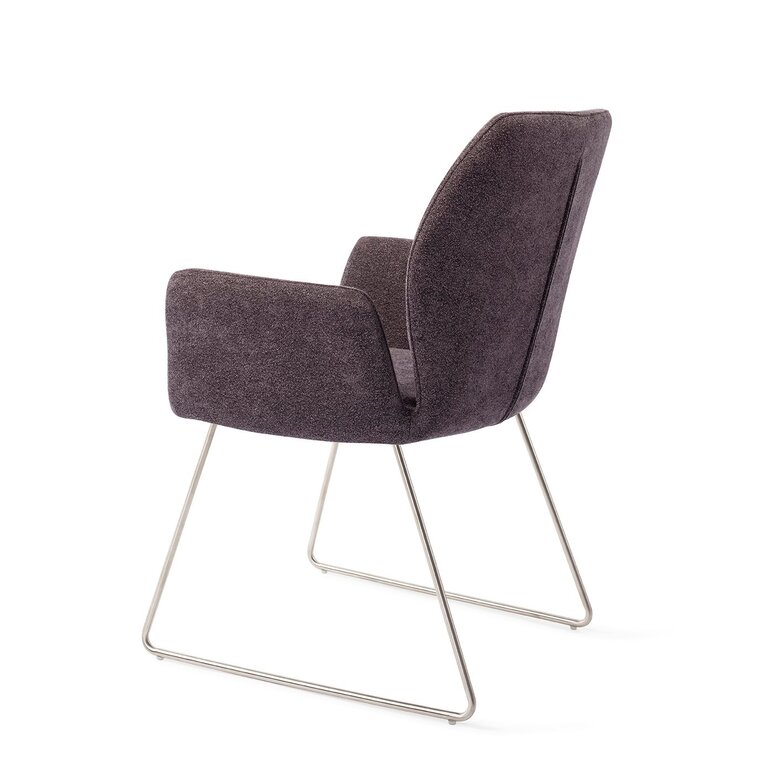 Jesper Home Misaki Almost Black Dining Chair - Slide Steel