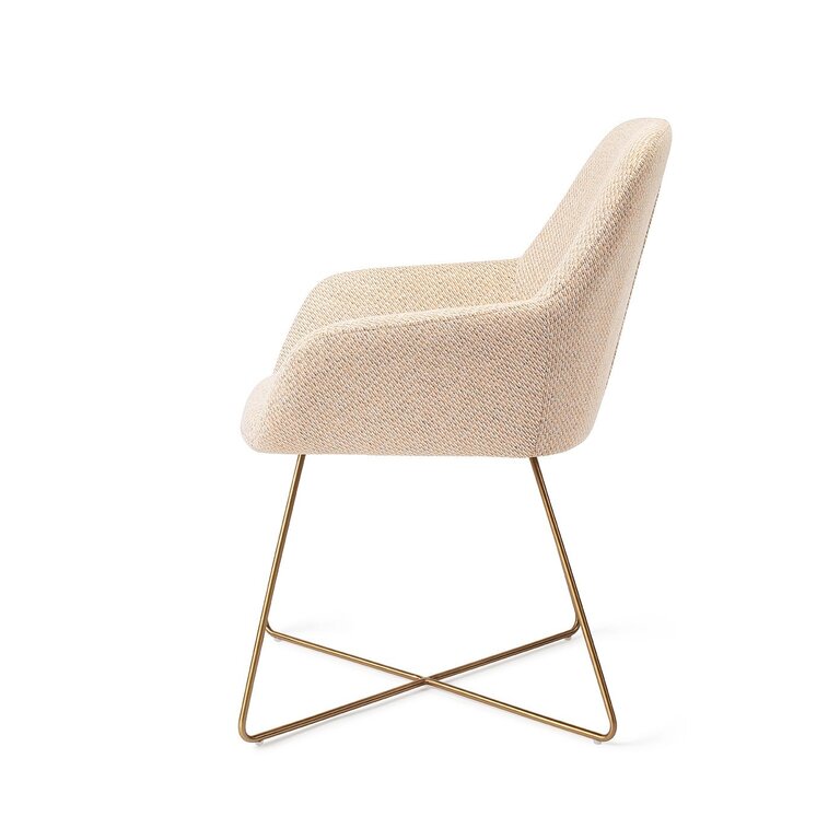 Jesper Home Kushi Trouty Tinge Dining Chair - Cross Gold