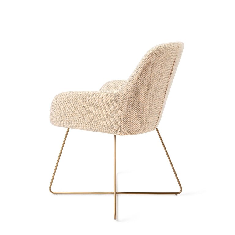 Jesper Home Kushi Trouty Tinge Dining Chair - Cross Gold