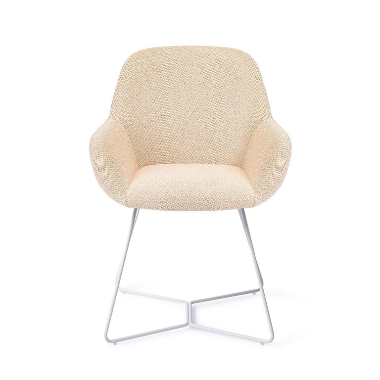 Jesper Home Kushi Trouty Tinge Dining Chair - Beehive White