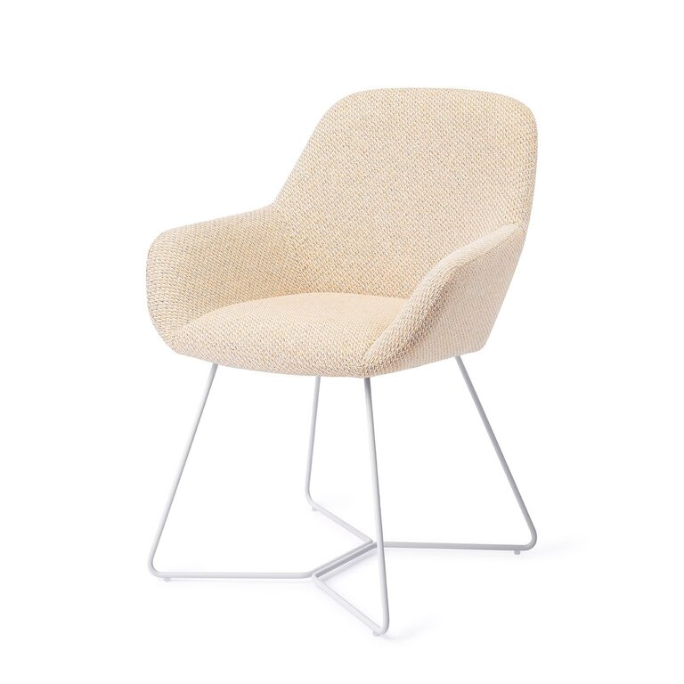 Jesper Home Kushi Trouty Tinge Dining Chair - Beehive White