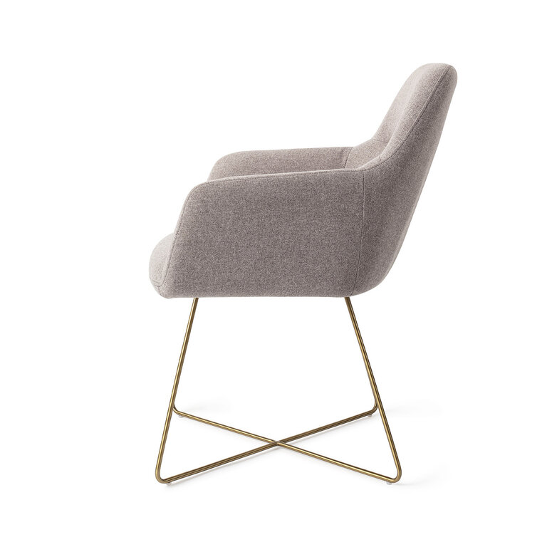 Jesper Home Kinko Earl Grey Dining Chair - Cross Gold