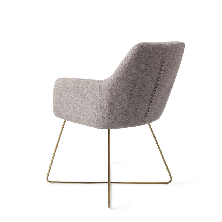 Jesper Home Kinko Earl Grey Dining Chair - Cross Gold