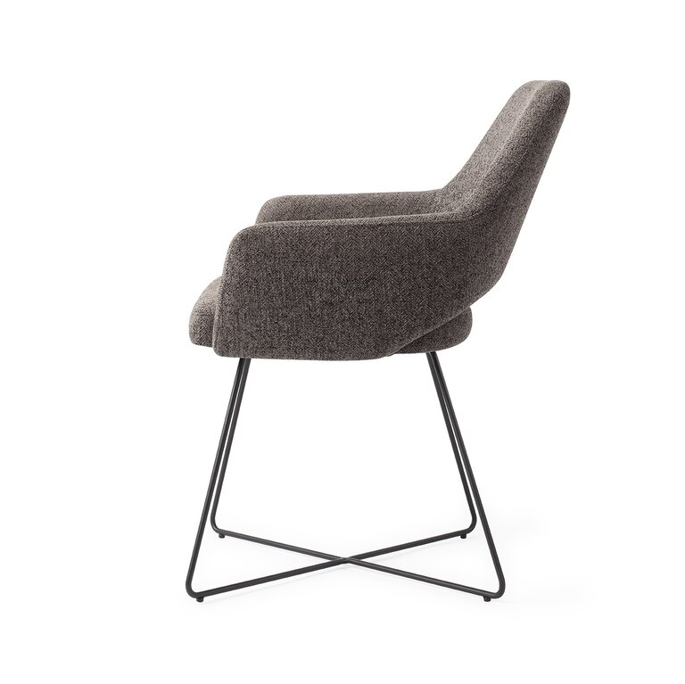 Jesper Home Yanai Amazing Grey Dining Chair - Cross Black