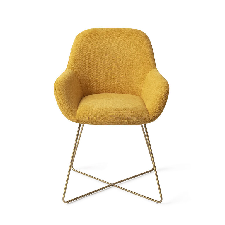 Jesper Home Kushi Sweet Corn Dining Chair - Cross Gold