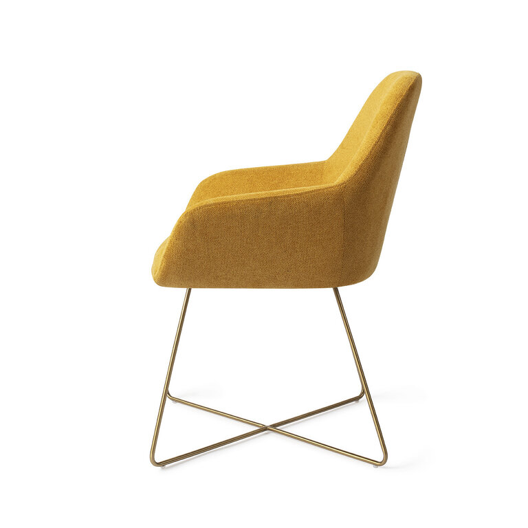 Jesper Home Kushi Sweet Corn Dining Chair - Cross Gold