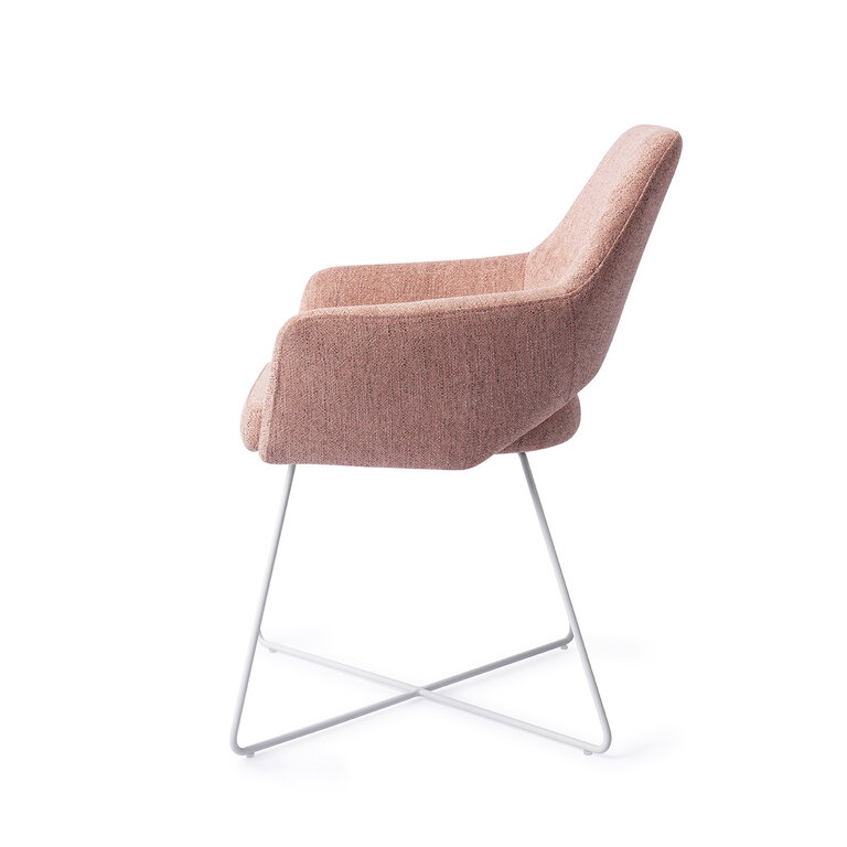 Jesper Home Yanai Pink Punch Dining Chair - Cross White