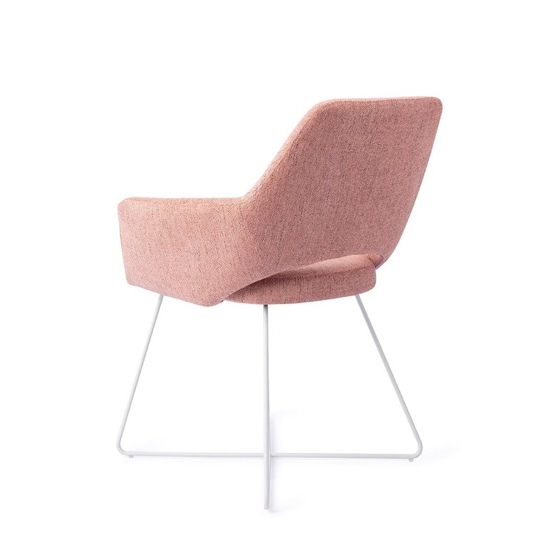 Jesper Home Yanai Pink Punch Dining Chair - Cross White