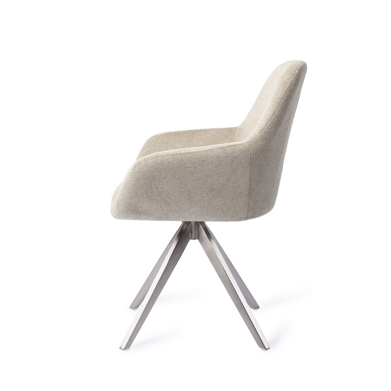 Jesper Home Kushi Ivory Ivy Dining Chair - Turn Steel