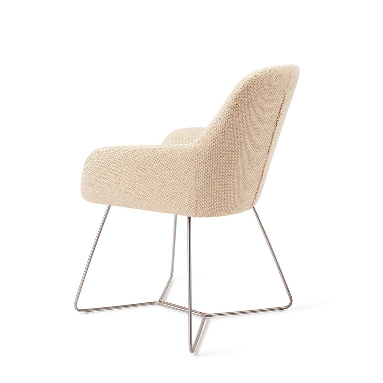 Jesper Home Kushi Trouty Tinge Dining Chair - Beehive Steel