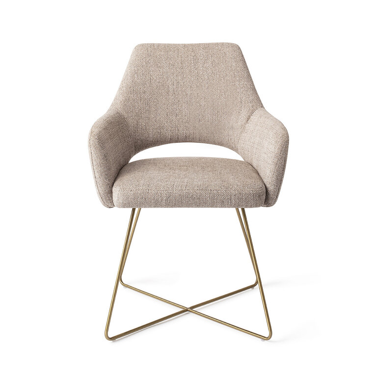 Jesper Home Yanai Biscuit Beach Dining Chair - Cross Gold