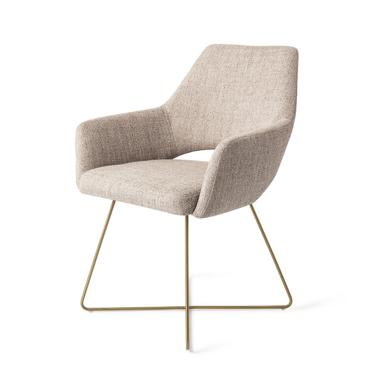 Jesper Home Yanai Biscuit Beach Dining Chair - Cross Gold