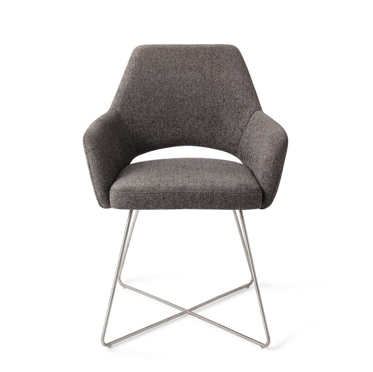 Jesper Home Yanai Amazing Grey Eetkamerstoel - Cross Steel