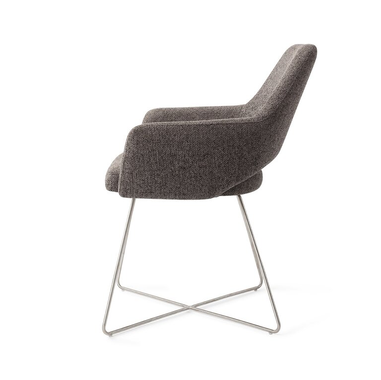 Jesper Home Yanai Amazing Grey Dining Chair - Cross Steel