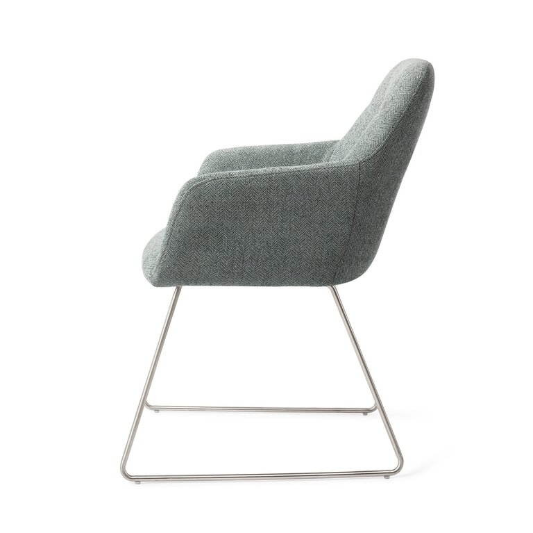 Jesper Home Noto Real Teal Dining Chair - Slide Steel