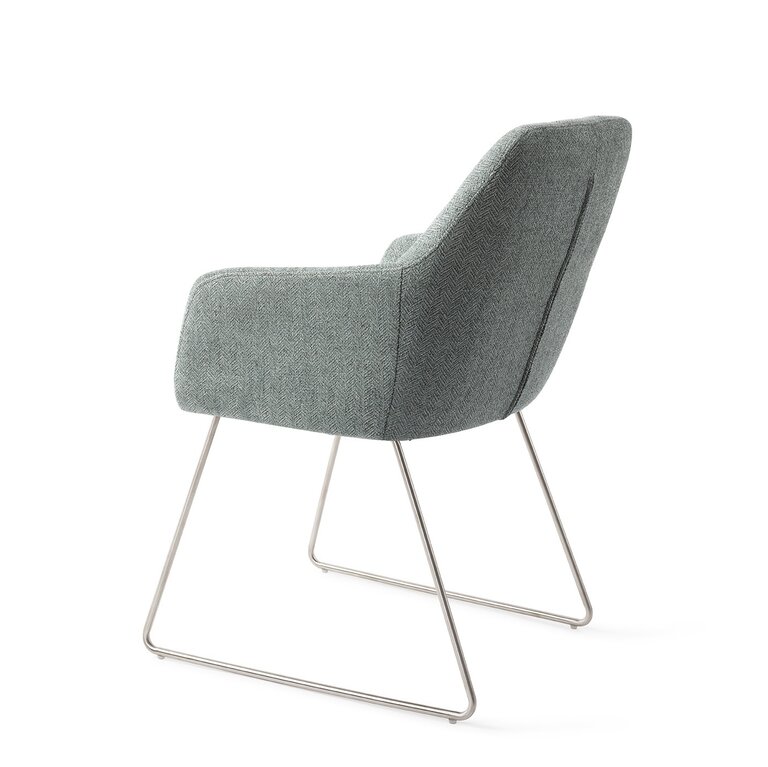 Jesper Home Noto Real Teal Dining Chair - Slide Steel