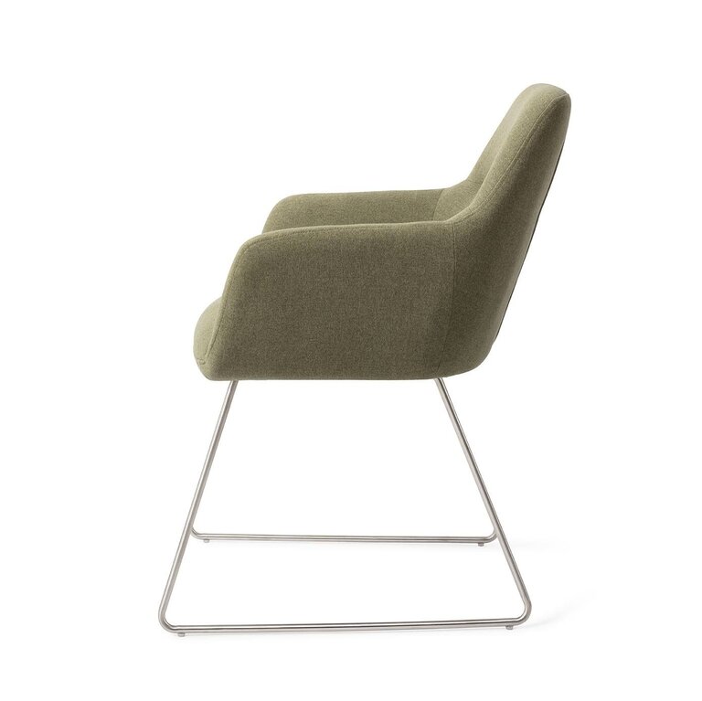 Jesper Home Kinko Green Hunter Dining Chair - Slide Steel