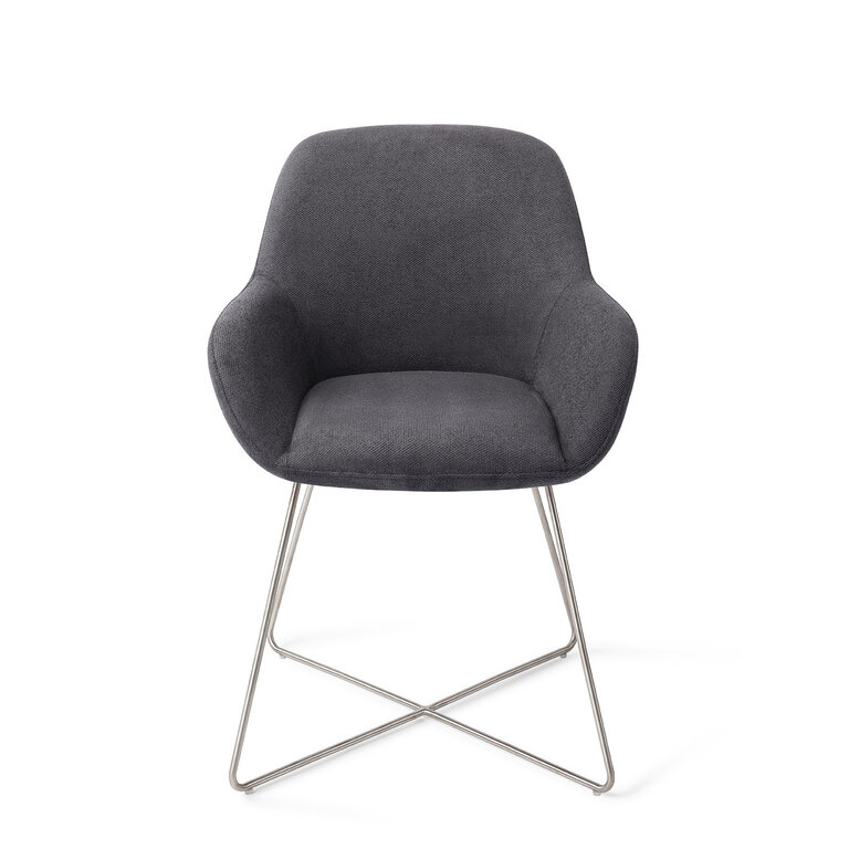 Jesper Home Kushi Black-Out Dining Chair - Cross Steel