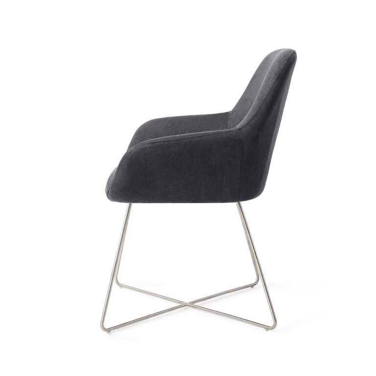 Jesper Home Kushi Black-Out Dining Chair - Cross Steel