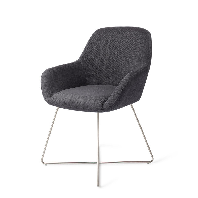 Jesper Home Kushi Black-Out Dining Chair - Cross Steel