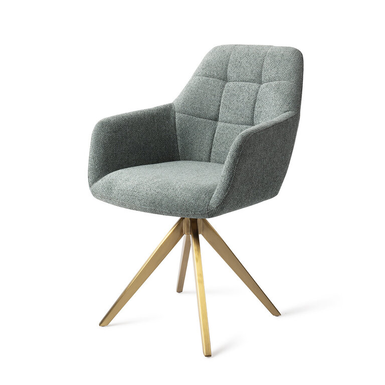 Jesper Home Noto Real Teal Dining Chair - Turn Gold