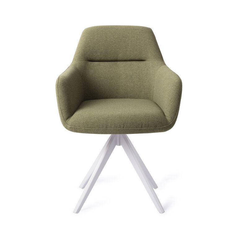 Jesper Home Kinko Green Hunter Dining Chair - Turn White