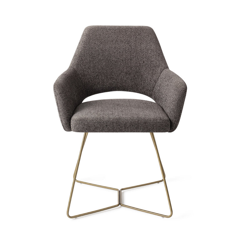 Jesper Home Yanai Amazing Grey Dining Chair - Beehive Gold