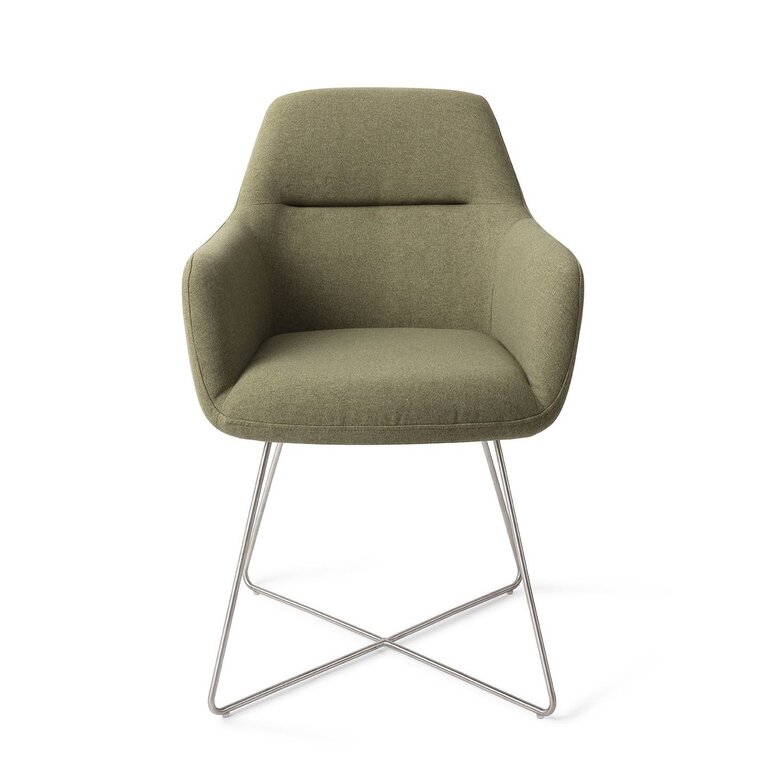 Jesper Home Kinko Green Hunter Dining Chair - Cross Steel