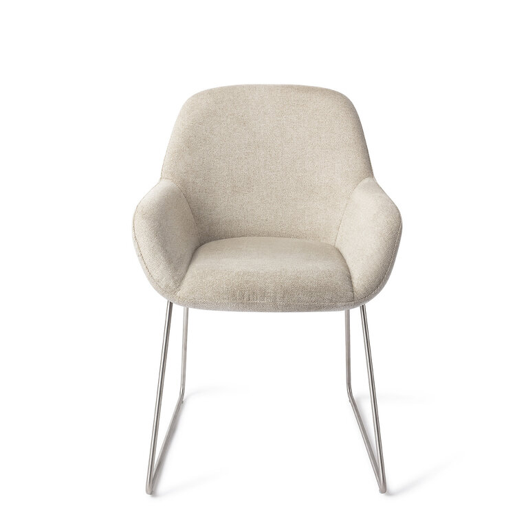 Jesper Home Kushi Ivory Ivy Dining Chair - Slide Steel