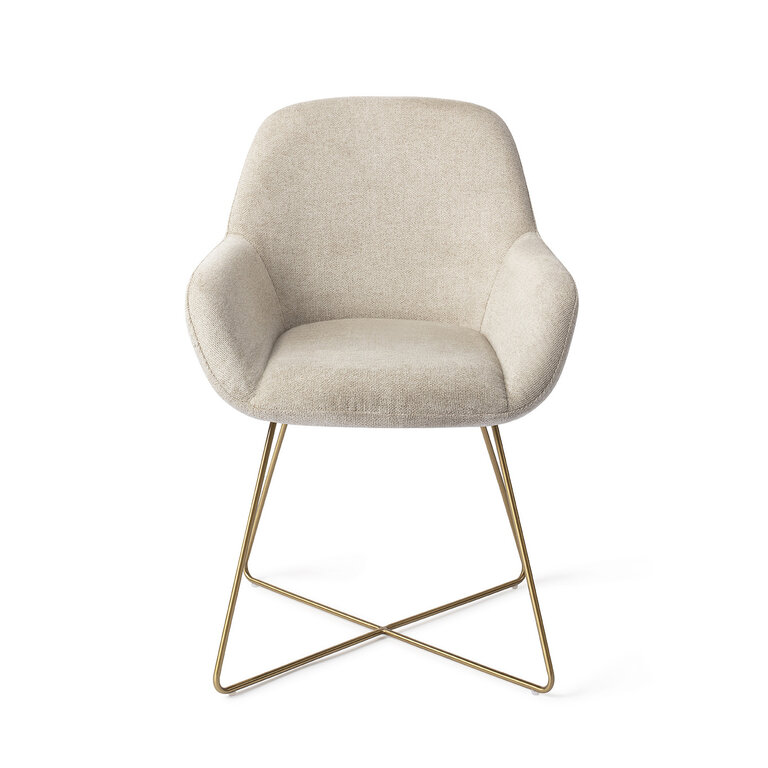 Jesper Home Kushi Ivory Ivy Dining Chair - Cross Gold