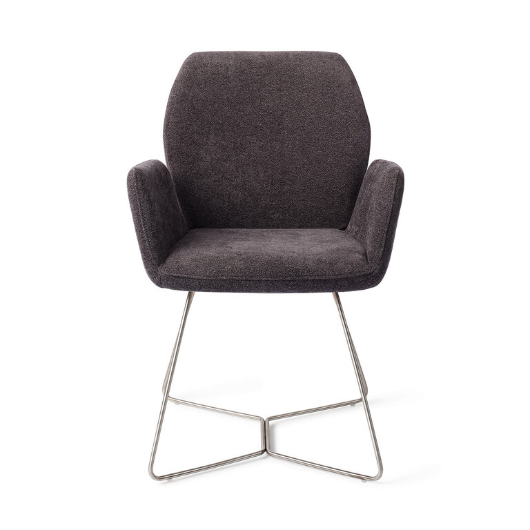 Jesper Home Misaki Almost Black Dining Chair - Beehive Steel