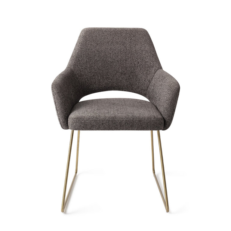 Jesper Home Yanai Amazing Grey Dining Chair - Slide Gold