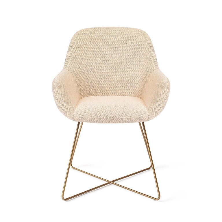 Jesper Home Kushi Trouty Tinge Dining Chair - Cross Gold