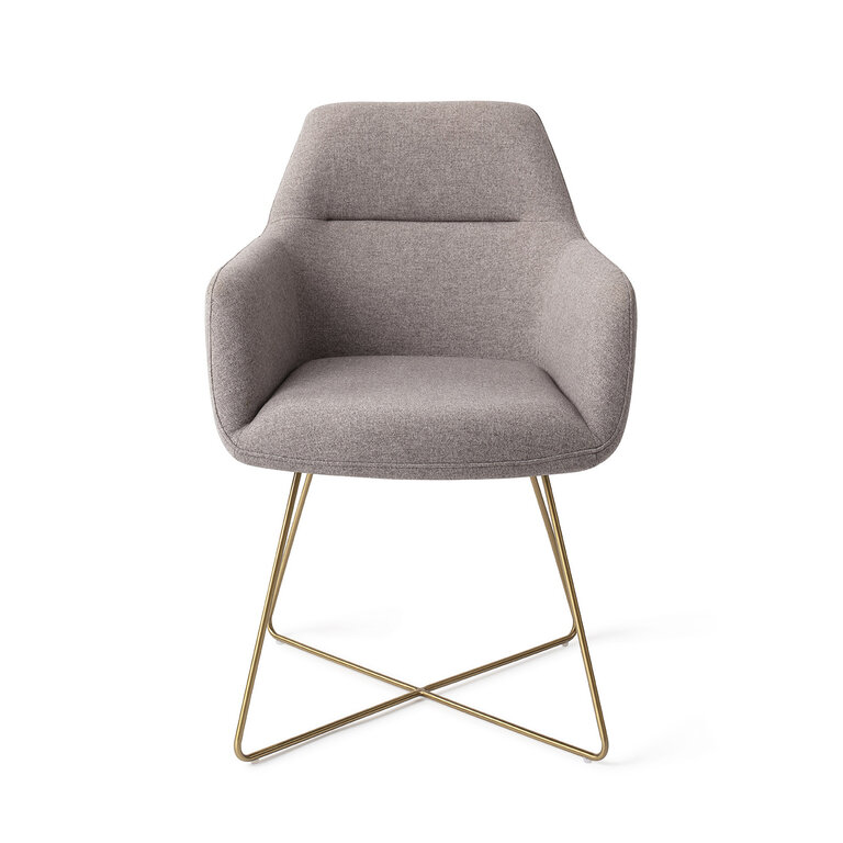 Jesper Home Kinko Earl Grey Dining Chair - Cross Gold