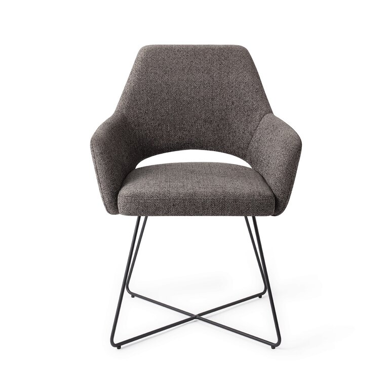 Jesper Home Yanai Amazing Grey Dining Chair - Cross Black